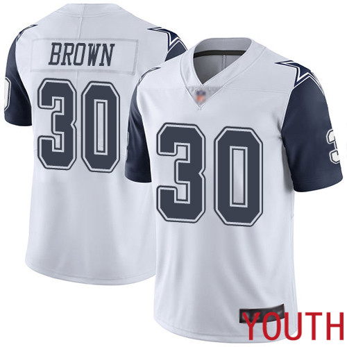 Youth Dallas Cowboys Limited White Anthony Brown 30 Rush Vapor Untouchable NFL Jersey